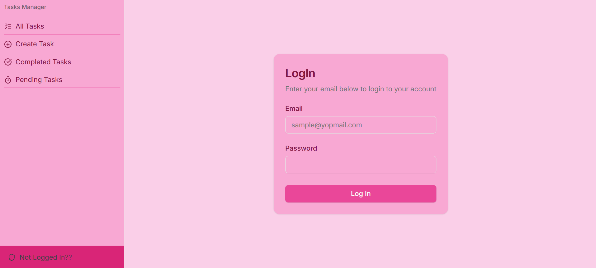 Task Management Login Page